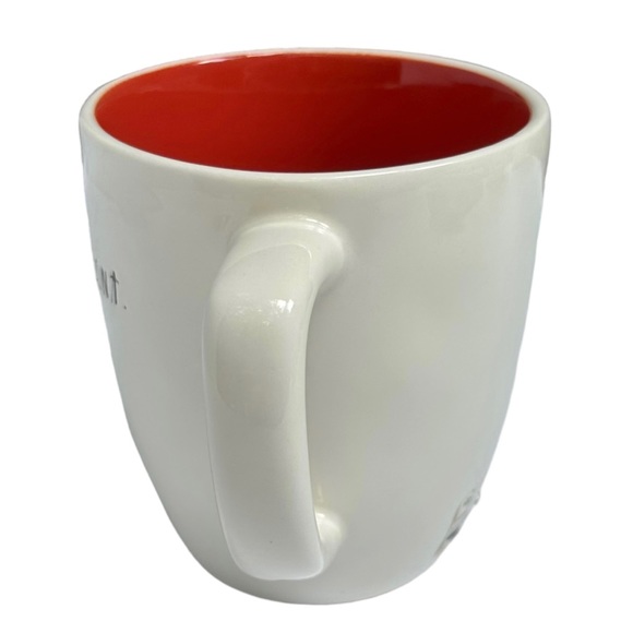 Rae Dunn Be In THE MOmeNt Mug Coffee Tea White with Red Interior Dimples 2017 OG - Picture 5 of 15